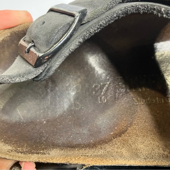Birkenstock Milano black leather sandals casual trendy womens size 37 / 6 - Picture 9 of 10